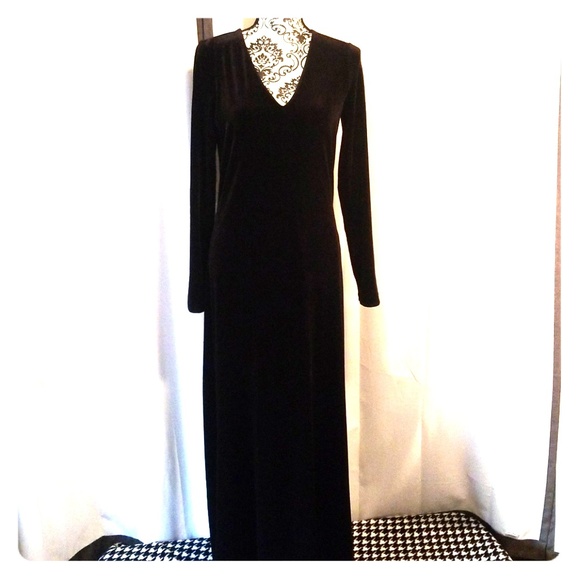 ralph lauren black velvet dress